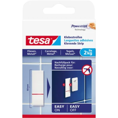 Tesa 77760-00000-20, Weiß, Drinnen, Polyethylen, Glas, Metall, Kunststoff, Holz, 2 kg, 9 Stück(e) 77760-00000-00
