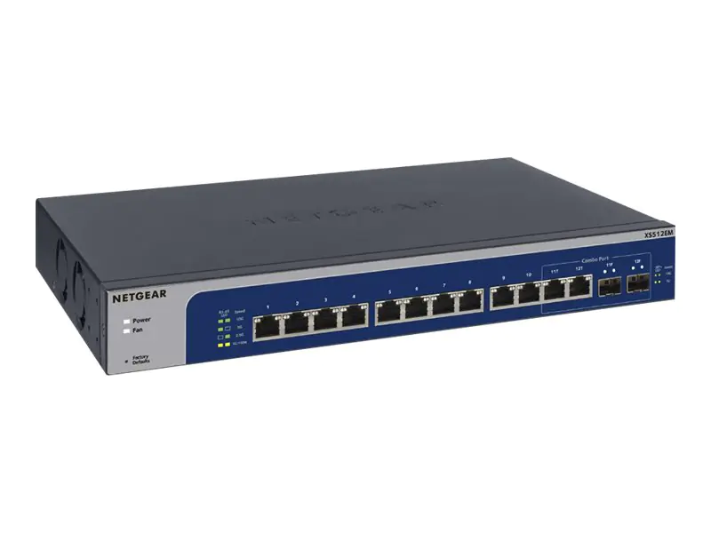 NETGEAR Plus XS512EM - Switch - Smart - 10 x 100/1000/2.5G/5G/10GBase-T + 2 x C 10 G-Bit SFP+ - Desktop, an Rack montierbar