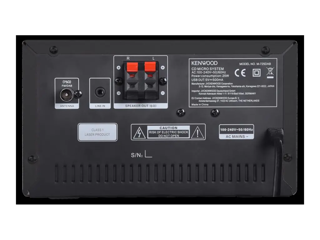 JVC M-725DAB-B - Heim-Audio-Mikrosystem - Schwarz - 50 W - 2-Wege - 75 dB - 10%