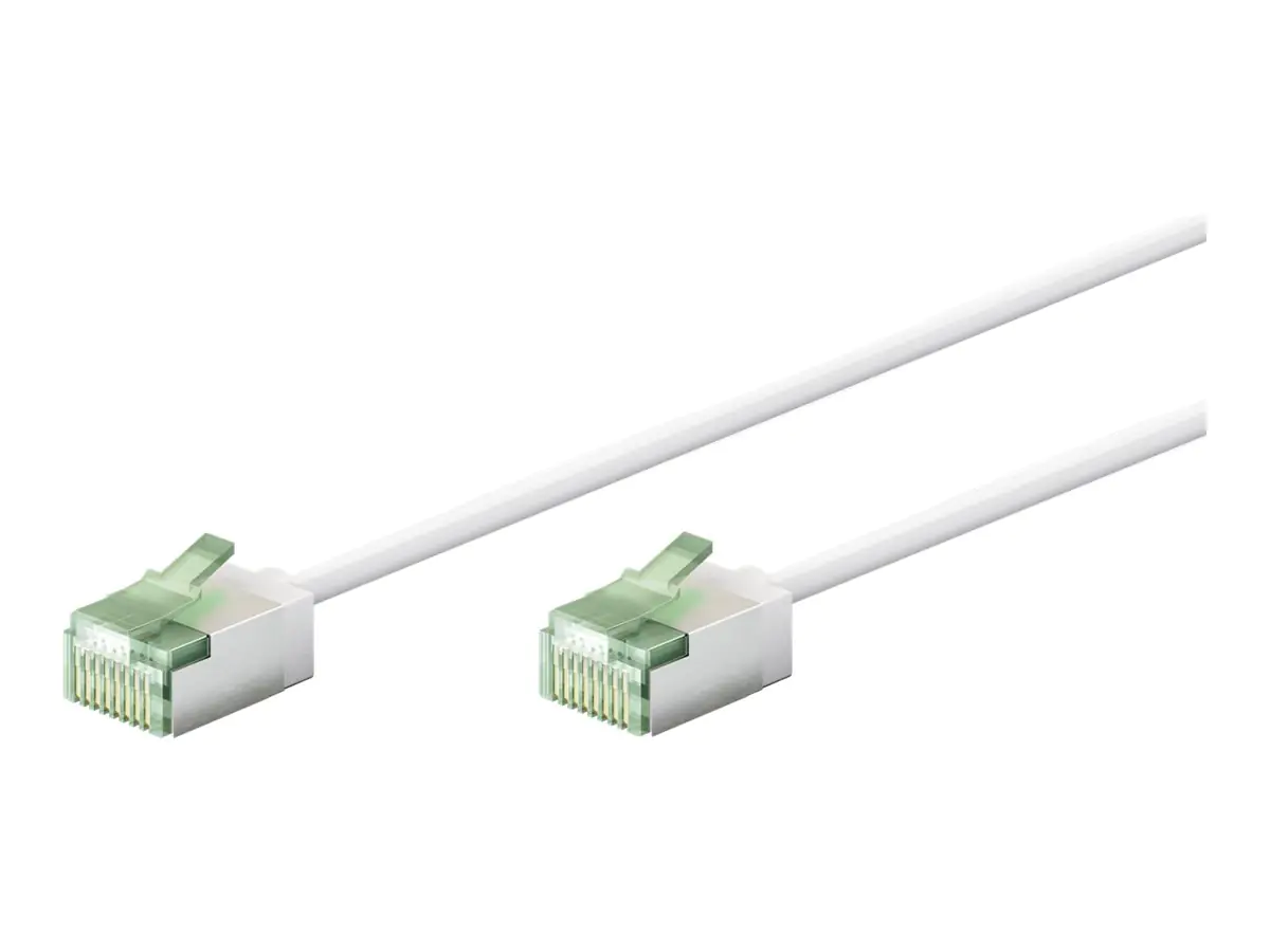 Goobay Ultraflexibles CAT 8.1 Patchkabel slim U/FTP weiß - extrakurze Stecker 99.9%
