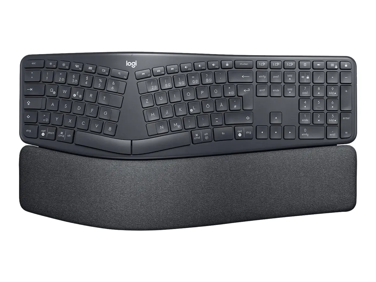 Logitech ERGO K860 - Tastatur - kabellos - 2.4 GHz, Bluetooth 5.0 - QWERTZ - Deutsch