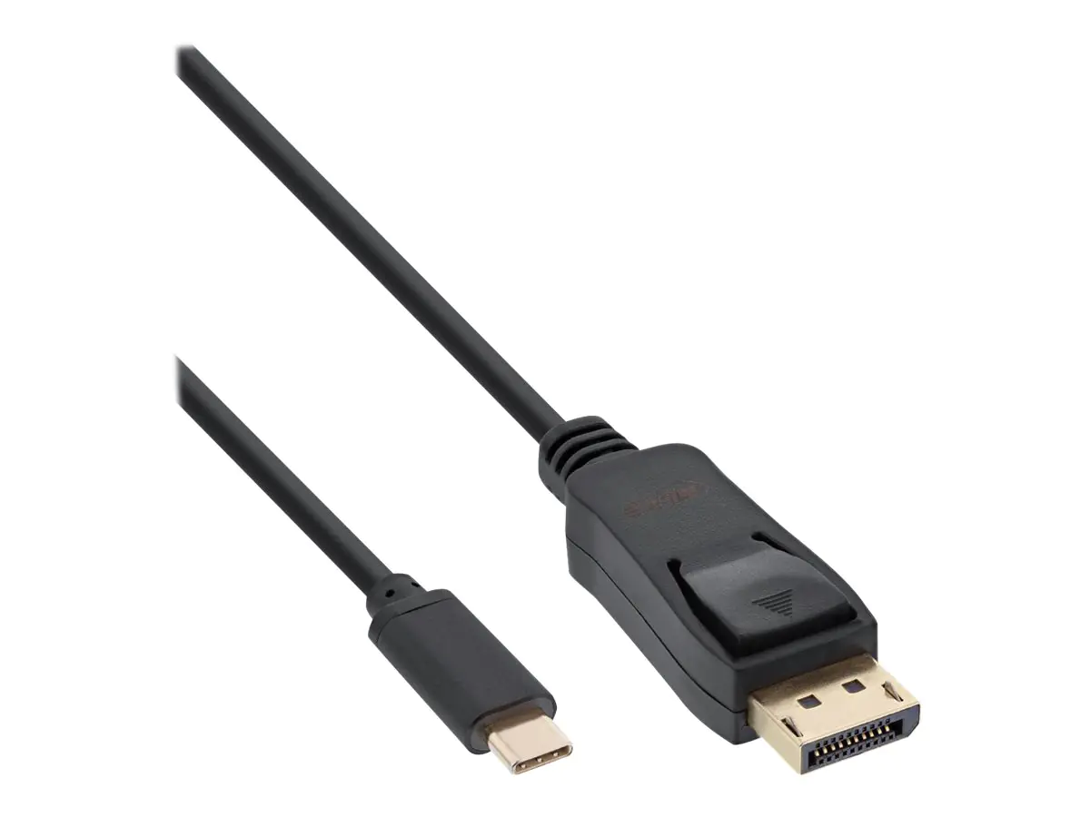 InLine - DisplayPort-Kabel - 24 pin USB-C (M) zu DisplayPort (M) - USB 3.1 Gen 1 / Thunderbolt 3 / DisplayPort 1.2 - 3 m - 4K Unterstützung - Schwarz