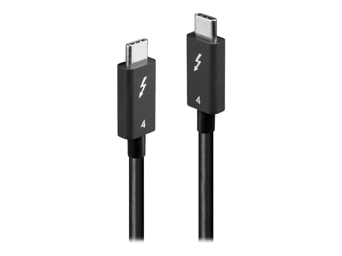 Lindy - USB-Kabel - 24 pin USB-C (M) zu 24 pin USB-C (M) - USB4 / Thunderbolt 3 / Thunderbolt 4 - 1 m - passiv, rund, USB-Stromversorgung (100 W), Support von 8K 30 Hz, Kontakte aus Phosphorbronze - Schwarz