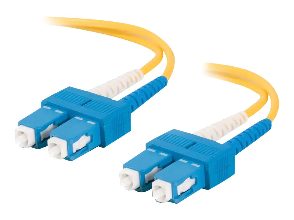 C2G SC-SC 9/125 OS1 Duplex Singlemode PVC Fiber Optic Cable (LSZH) - Patch-Kabel - SC Single-Modus (M) zu SC Single-Modus (M) - 2 m - Glasfaser - Duplex - 9/125 Mikrometer - OS1 - halogenfrei - Gelb