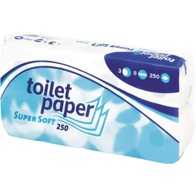 Toilettenpapier 3-lagig hochweiß 250 Bl./Rl. 8 Rl./Pack.