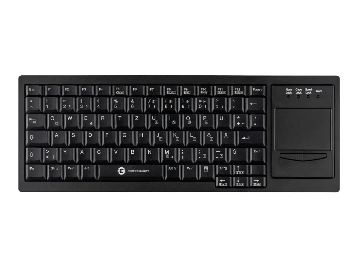 CleanType Xtra Touch WL - Tastatur - mit Touchpad - kabellos - 2.4 GHz - QWERTZ - Deutsch - Schwarz