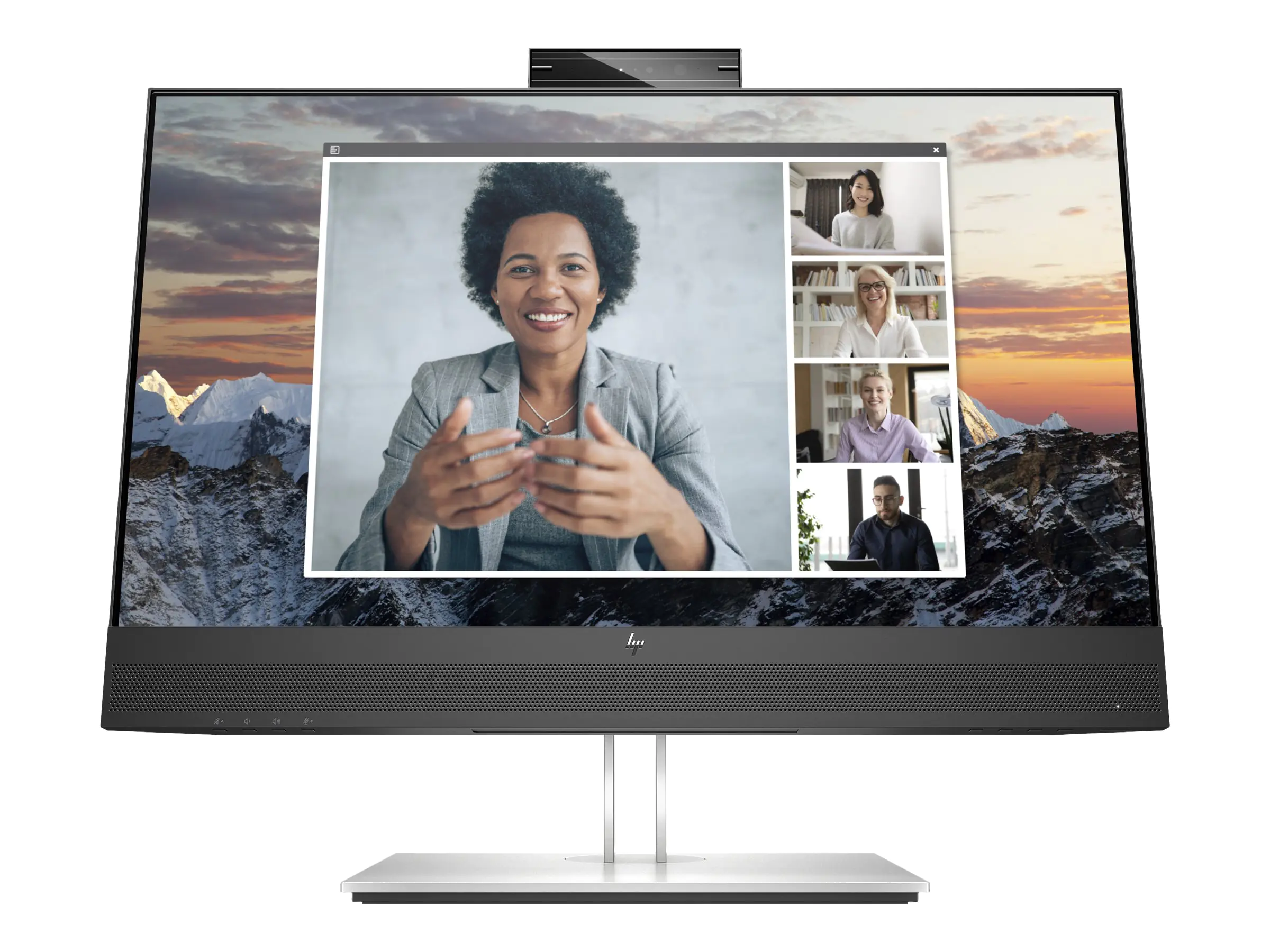 HP E24m G4 Conferencing - E-Series - LED-Monitor - 60.5 cm (23.8") - 1920 x 1080 Full HD (1080p) @ 75 Hz - IPS - 300 cd/m² - 1000:1 - 5 ms - HDMI, DisplayPort, USB-C - Lautsprecher - Silber (Halter), schwarzer Kopf