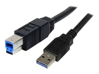 StarTech 3m schwarzes SuperSpeed USB 3.0 A auf B Kabel - St/St - USB 3.0 Anschlusskabel - USB-Kabel - USB Type B (M) zu USB Typ A (M) - USB 3.0 - 3 m - geformt - Schwarz