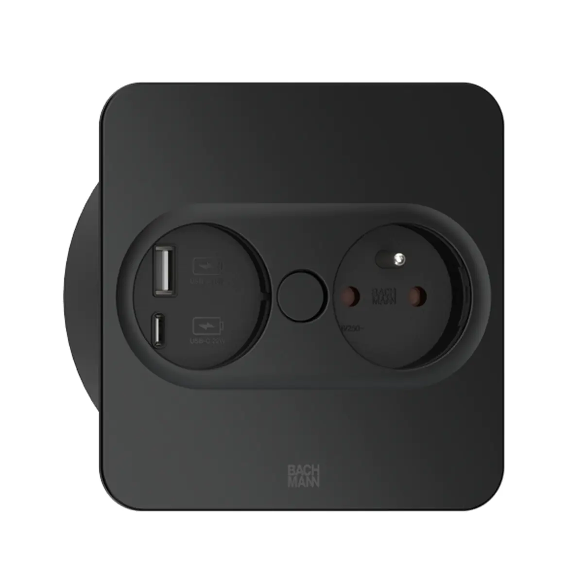 Bachmann TWIST 2 Metallische Abdeckscheibe eckig weiß mattähnlich RAL 9010 30GE