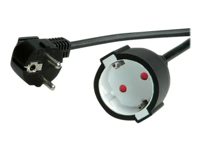 VALUE - Spannungsversorgungs-Verlängerungskabel - CEE 7/7 (M) bis CEE 7/7 (W) - Wechselstrom 250 V - 16 A - 3 m - Schwarz