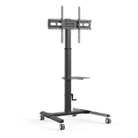 TECHly - Wagen - für LCD/LED-Display - Bodentrolley, mit Regal - Schwarz - Bildschirmgröße: 81.3-177.8 cm (32"-70")