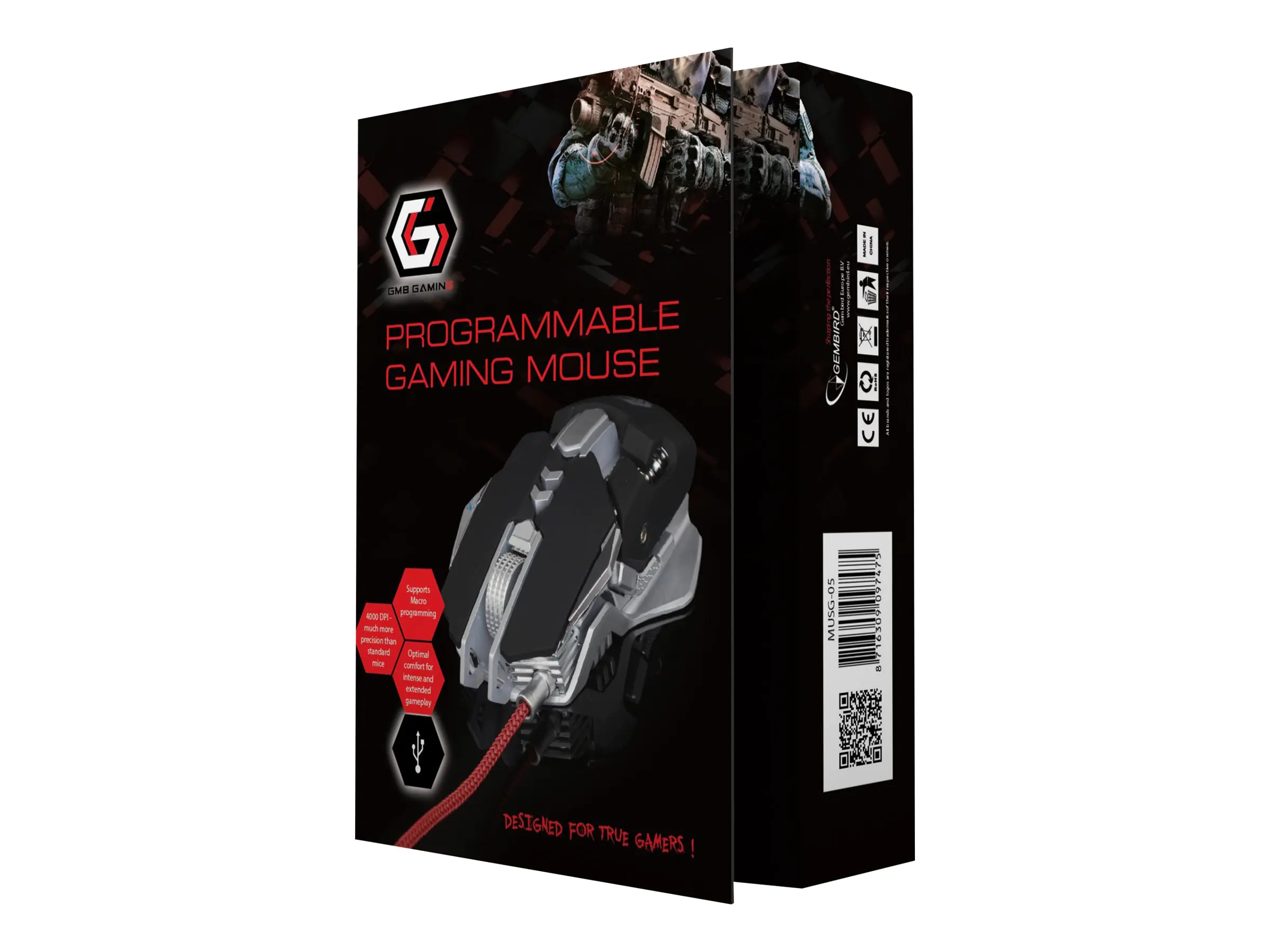 Gembird MUSG-05 - Maus - ergonomisch - optisch