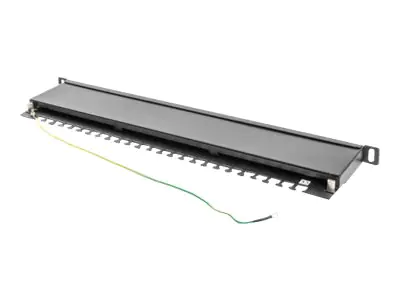 Lanberg PPS5-0024-B - Patch Panel - CAT 5e - STP - RJ-45 X 24 - RAL 9004, Schwarz - 0.5U - 48.3 cm