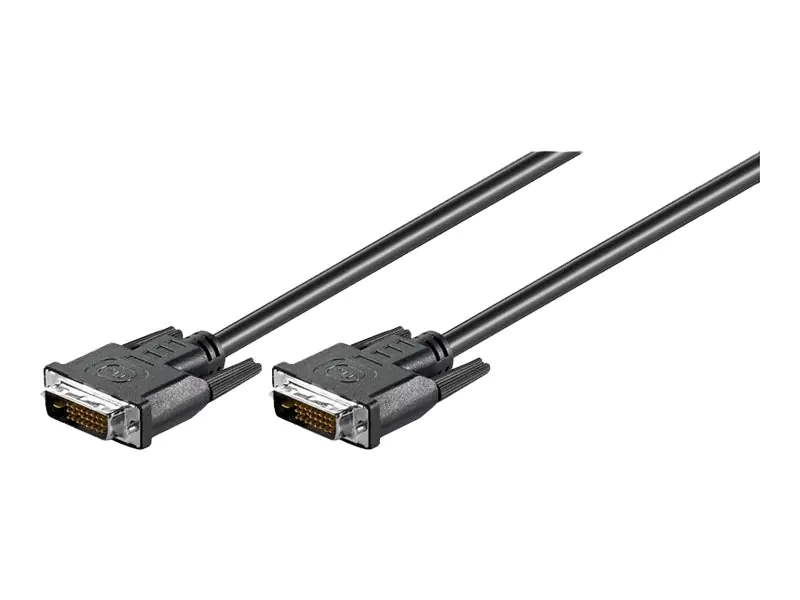 goobay - DVI-Kabel - Dual Link - DVI-D (M) zu DVI-D (M) - 5 m - Daumenschrauben - Schwarz