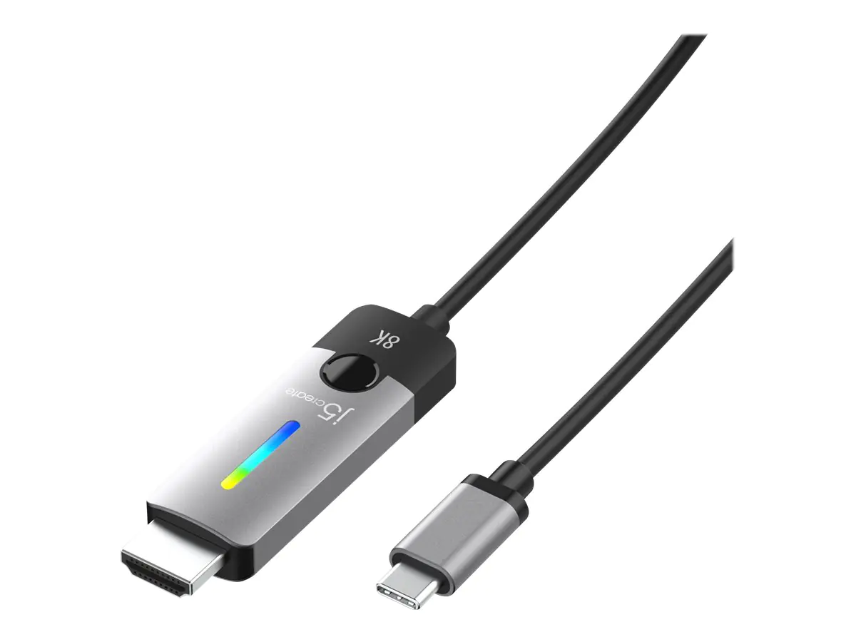 J5Create JCC157 - Adapterkabel - 24 pin USB-C männlich zu HDMI männlich - 1.8 m - abgeschirmt - Weltraum grau/schwarz - unterstützt 4K 144 Hz (3840 x 2160), unterstützt 8K 60 Hz (7680 x 4320)