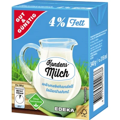 GUT GÜNSTIG Kondensmilch 278188/083935 4Prozent 340g