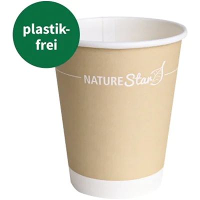 NATURE Star Trinkbecher Only Paper Einweg 250ml Hartpapier hellbraun 50 St./Pack.