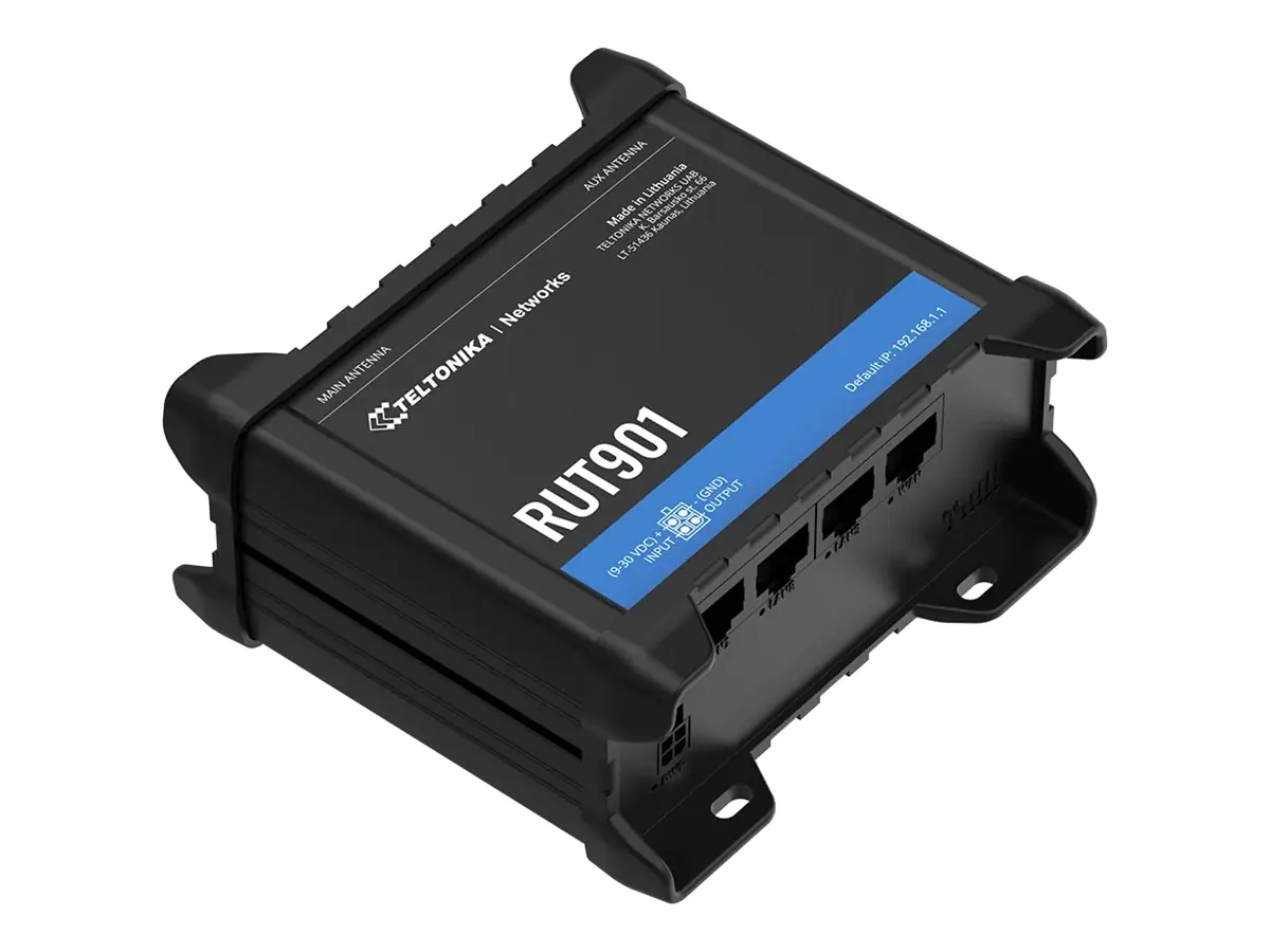 Teltonika RUT901 - Wireless Router 3-Port-Switch - PPP - Wi-Fi, LTE - 2,4 GHz - an DIN-Schiene montierbar, oberflächenmontierbar