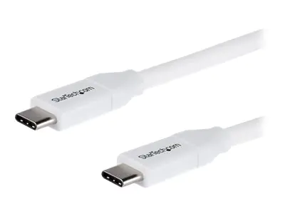StarTech USB-C auf USB-C Kabel mit 5A Power Delivery - St/St - 2m - USB 2.0 - USB-IF zertifiziert - USB Typ C Kabel - USB-Kabel - 24 pin USB-C (M) zu 24 pin USB-C (M) - Thunderbolt 3 / USB 2.0 - 5 A - 2 m - weiß