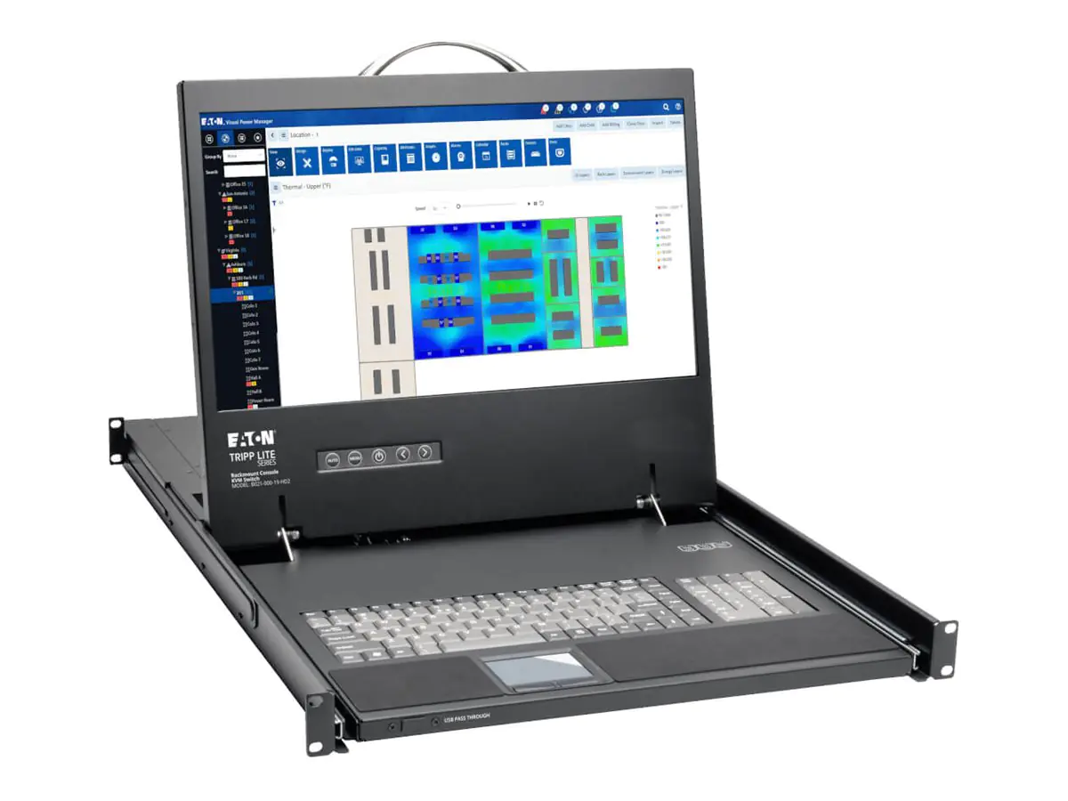 Tripp Eaton Tripp Lite Series Rack Console 1URM DVI, VGA for KVM Switch, 19" LCD 1080p Rackmount TAA - KVM-Konsole - USB - 48.3 cm (19") B021-000-19-HD2