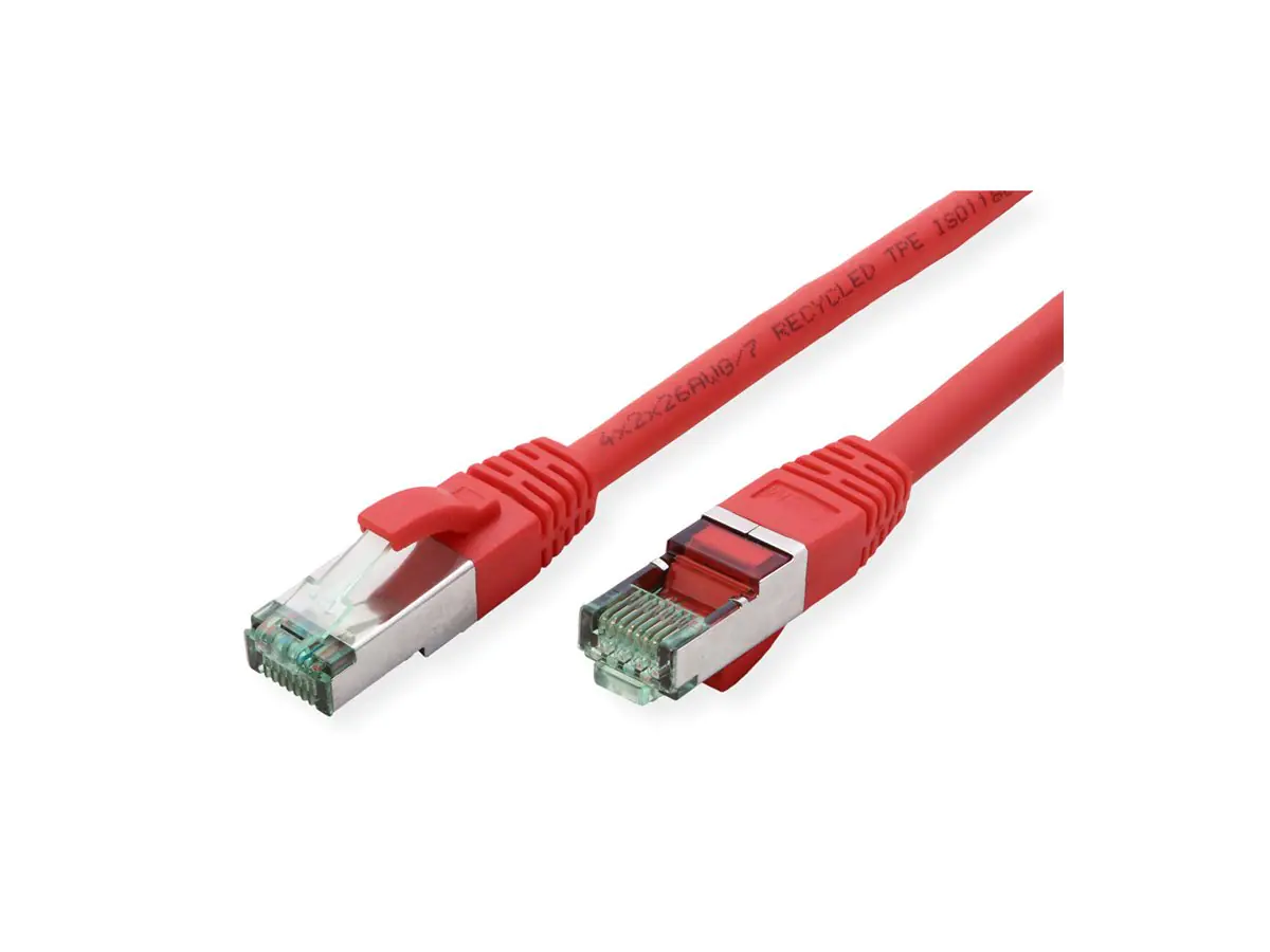 ROLINE RM S/FTP Patchkabel Kat6A/Kl.EA TPE rot 0.5m - FTP - PIMF