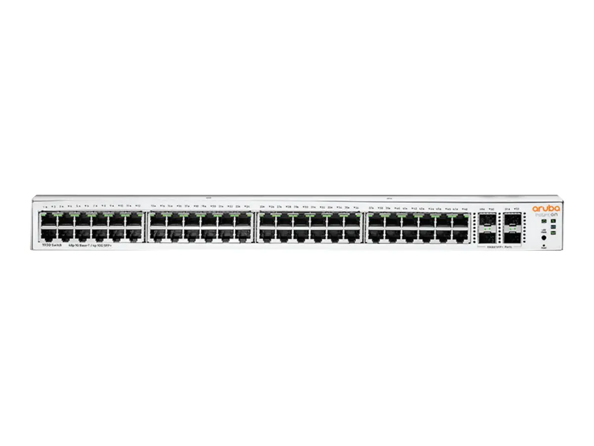 HPE Networking Instant On 1930 48G Class4 PoE 4SFP/SFP+ 370W Switch - Switch - L3 - managed - 48 x 10/100/1000 (PoE) + 4 x 1 Gigabit / 10 Gigabit SFP+ - an Rack montierbar - PoE (370 W)