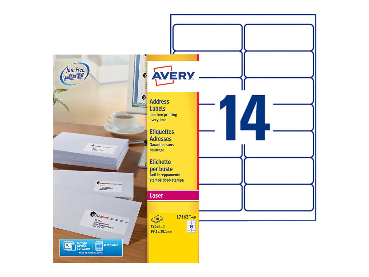 Avery - Weiß - 40 Stck. Adressetiketten