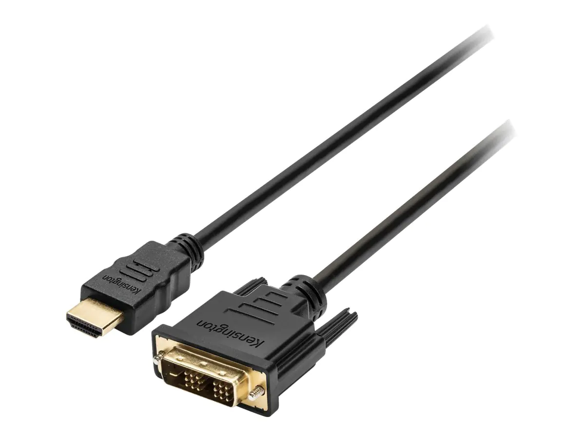 Kensington HDMI (M) to DVI-D (M) Passive Cable, 6ft - Adapterkabel - DVI-D männlich zu HDMI männlich - 1.83 m - Doppelisolierung - Schwarz - passiv, Daumenschrauben
