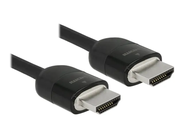 Delock Premium - Premium Highspeed - HDMI-Kabel mit Ethernet - HDMI männlich zu HDMI männlich - 2 m - dreifach abgeschirmtes Twisted-Pair-Kabel - Schwarz - 4K Unterstützung, Dolby DTS-HD Master Audio-Unterstützung