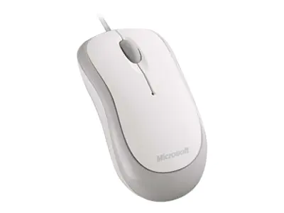 Microsoft Basic Optical Mouse - Maus - rechts- und linkshändig - optisch - 3 Tasten - kabelgebunden - USB - weiß