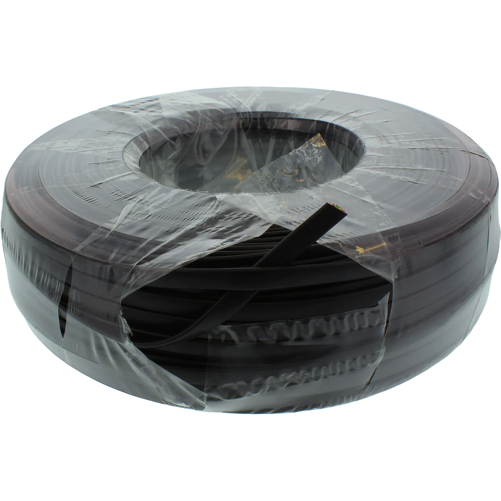 InLine Modular - Telefonkabel in Meterware - 100 m - flach - Schwarz
