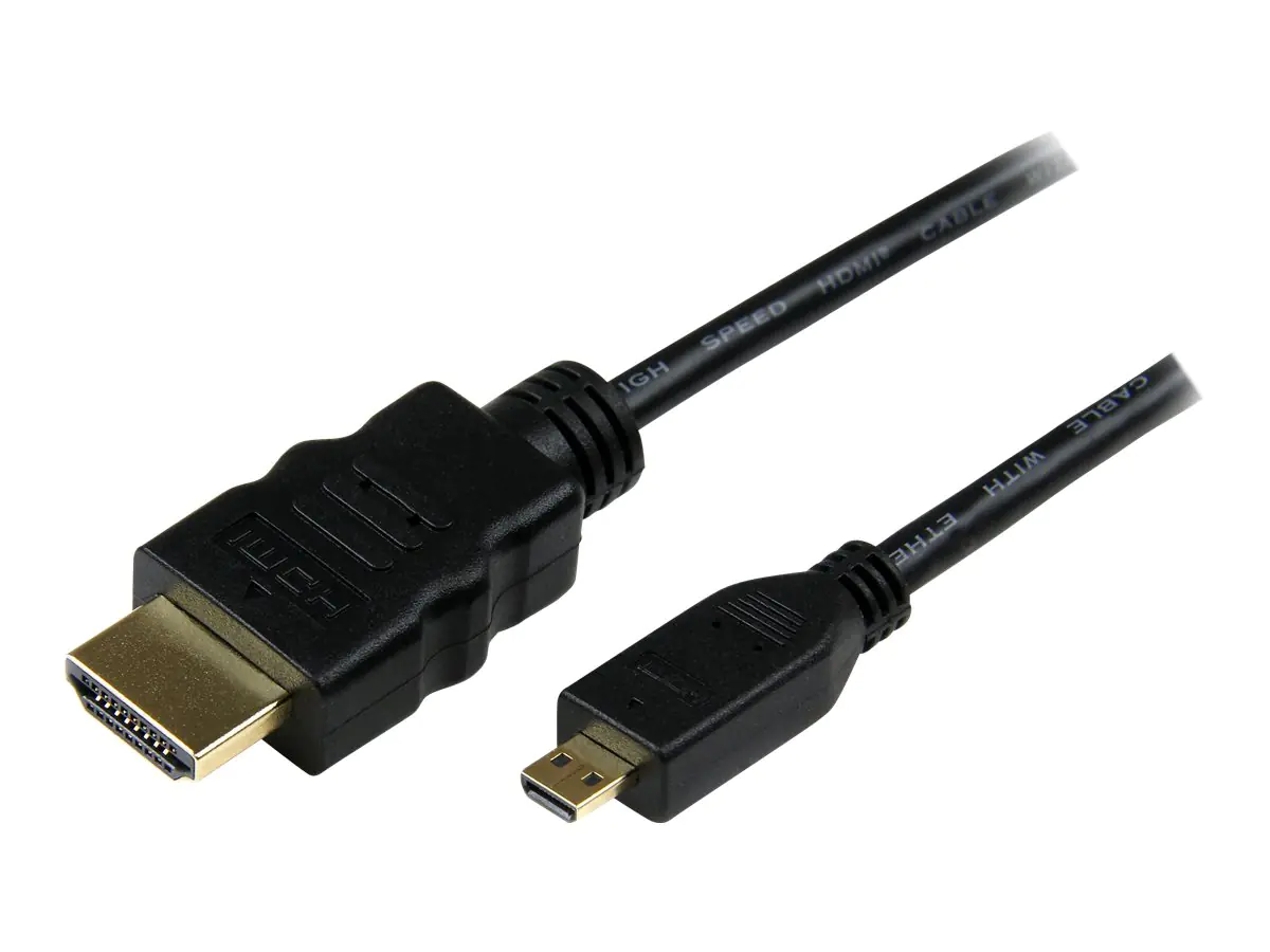 StarTech High-Speed-HDMI-Kabel mit Ethernet - HDMI a auf HDMI-Micro d 3m Adapterkabel (Stecker/Stecker) - HDMI-Kabel mit Ethernet - HDMI männlich zu 19 pin micro HDMI Type D männlich - 3 m - abgeschirmt - Schwarz