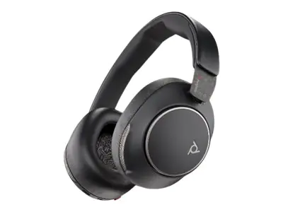 Poly Voyager Surround 80 UC - Kopfhörer mit Mikrofon - ohrumschließend - Bluetooth - kabellos, kabelgebunden - aktive Rauschunterdrückung - 3,5 mm Stecker, Adapter USB-C via Bluetooth - Schwarz