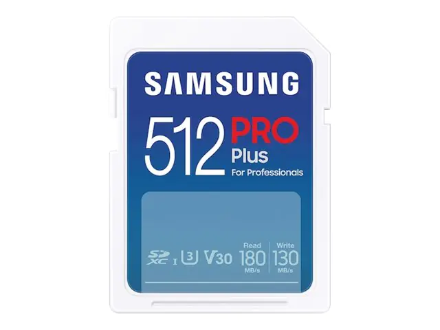 Samsung PRO Plus MB-SD512S - Flash-Speicherkarte - 512 GB - Video Class V30 / UHS-I U3 - SDXC UHS-I - weiß
