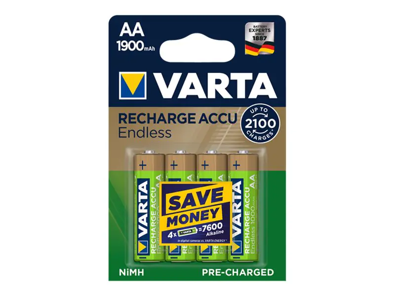 Varta Recharge Accu Endless 56676 - Batterie 4x AA-Typ - NiMH - (wiederaufladbar) - 1900 mAh