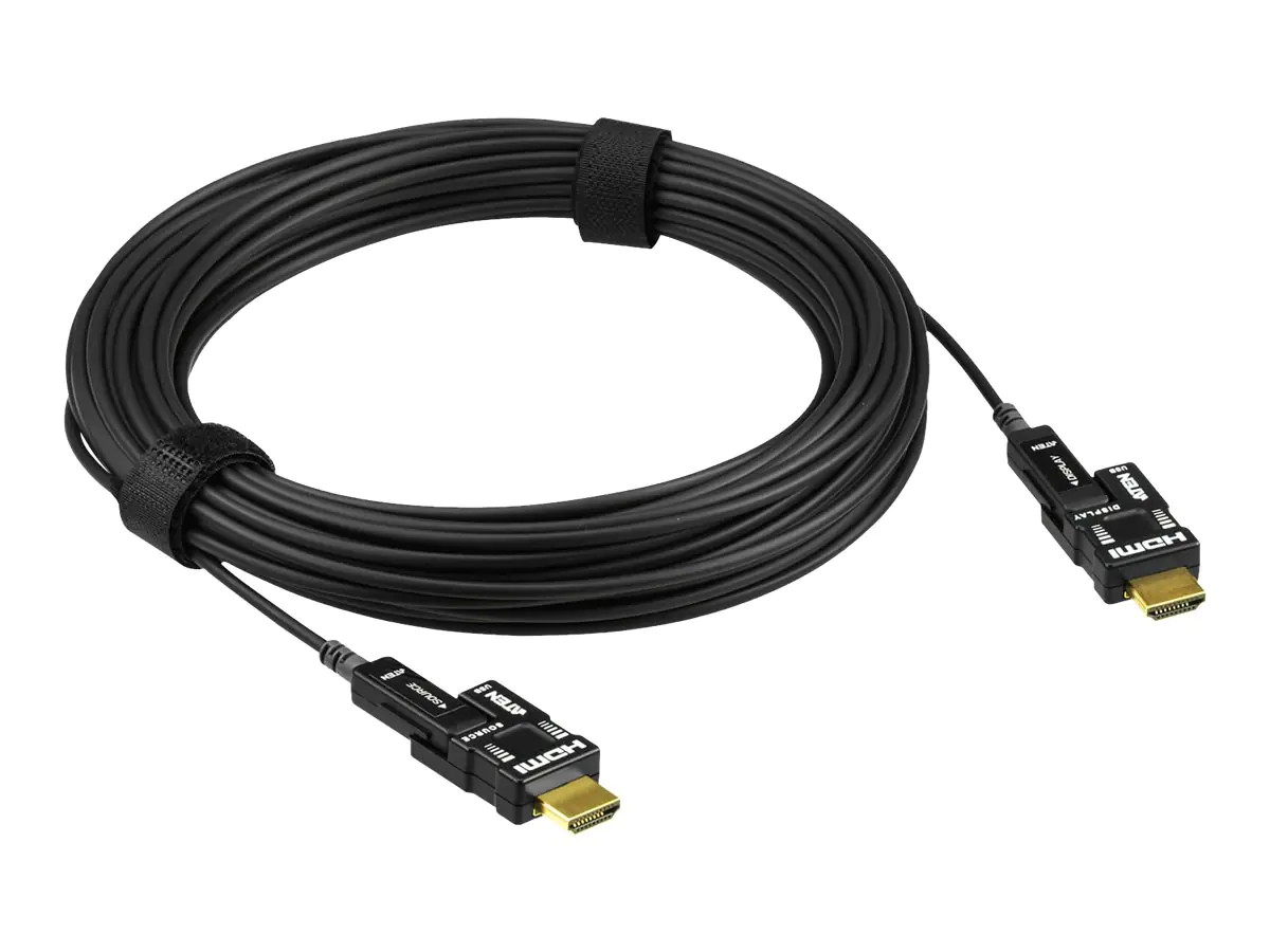 ATEN VanCryst VE7833 - HDMI-Kabel - HDMI männlich zu HDMI männlich - 30 m - Hybrid Kupfer/Kohlefaser - Schwarz - aktiv, Plenum, 4K Unterstützung - für ATEN VM0202HB, VM5808HA; VanCryst VM0808HA, VM5404H, VM6809H, VS0801H