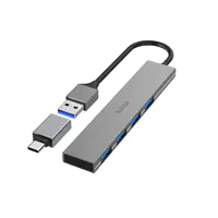 Hama Prime Line - Hub - ultra dünn - Desktop - mit USB-C adapter