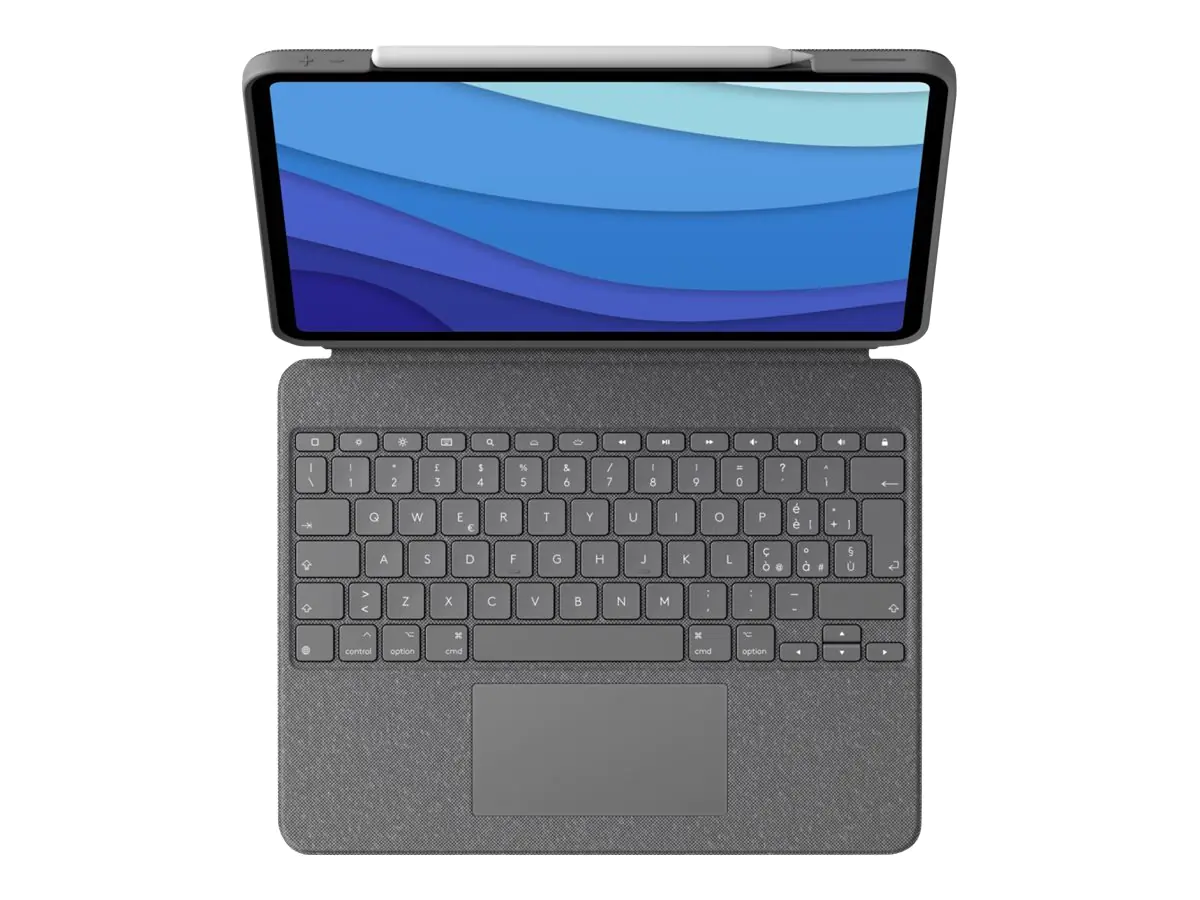 Logitech Combo Touch - Tastatur und Foliohülle - mit Trackpad - hintergrundbeleuchtet - Apple Smart connector - QWERTY - Italienisch - Sand - für Apple 11-inch iPad Pro (1. Generation, 2. Generation, 3. Generation)