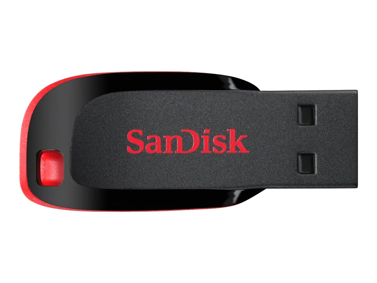 SanDisk Cruzer Blade - USB-Flash-Laufwerk - 128 GB - USB - Schwarz, Rot