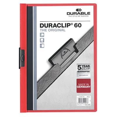 DURABLE Klemmmappe DURACLIP 60 220903 DIN A4 Hartfolie rot