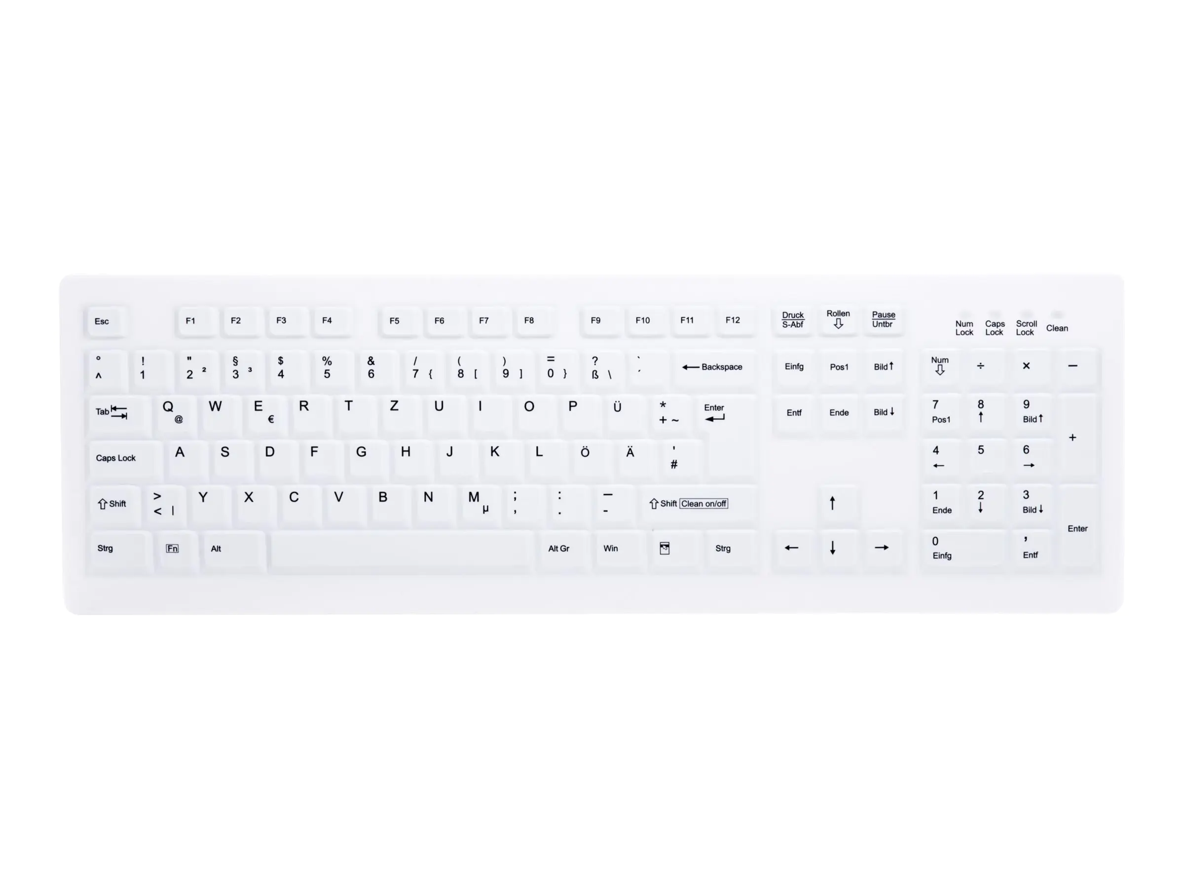 Active Key AK-C8100F - Tastatur - kabellos - 2.4 GHz - Deutsch - weiß