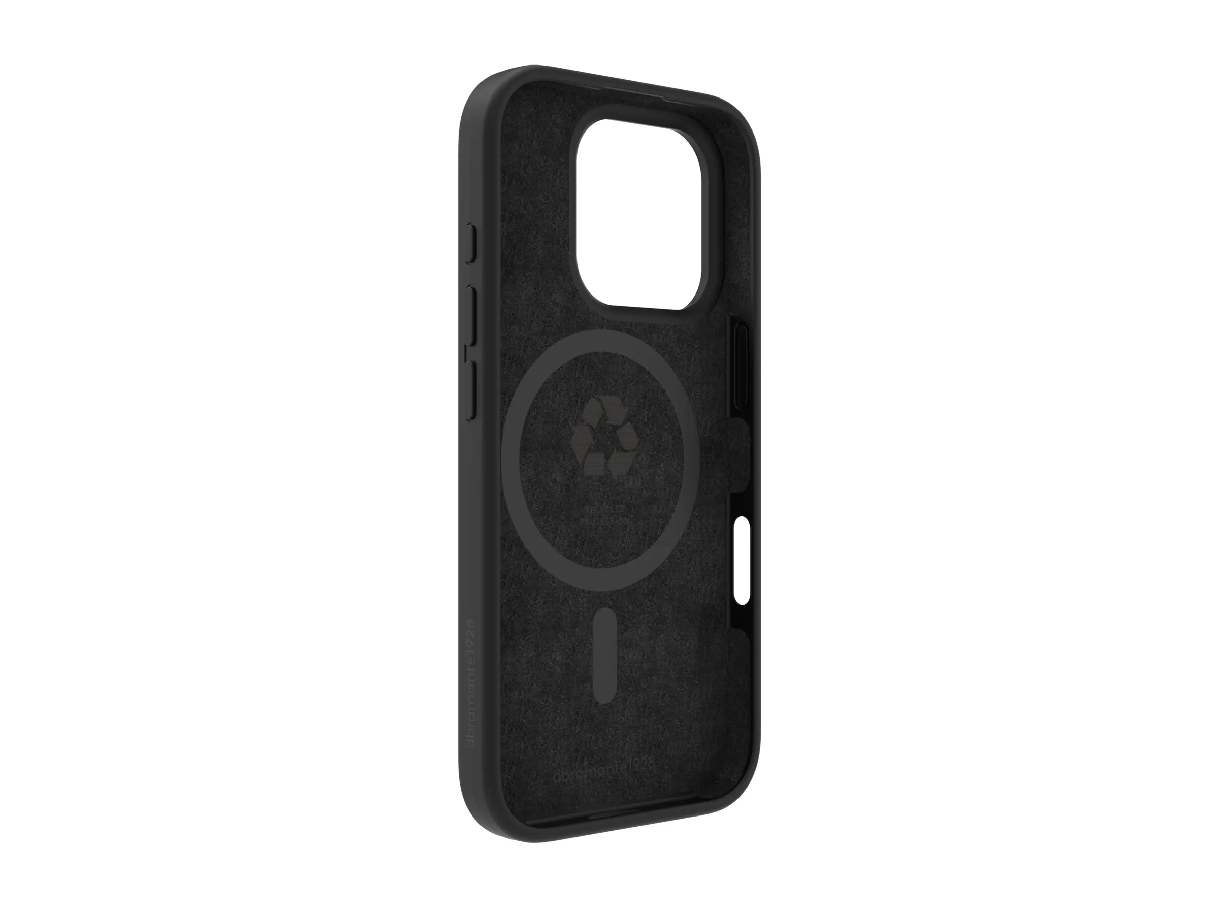 dbramante1928 Monaco - Hintere Abdeckung für Mobiltelefon - kompatibel mit MagSafe - Silikon, Kunststoff - Night Black - für Apple iPhone 16 Pro