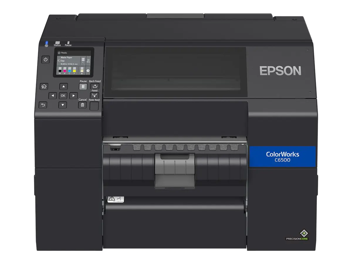 Epson ColorWorks CW-C6500Pe - Etikettendrucker - Farbe - Tintenstrahl - Rolle (21,59 cm) - 1200 x 1200 dpi - bis zu 85 mm/Sek. (einfarbig)/ bis zu 85 mm/Sek. (Farbe) - USB 2.0, LAN, USB 2.0-Host - Schäler