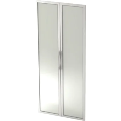 Hammerbacher Tür V410G/S 5OH Glas Rahmen silber