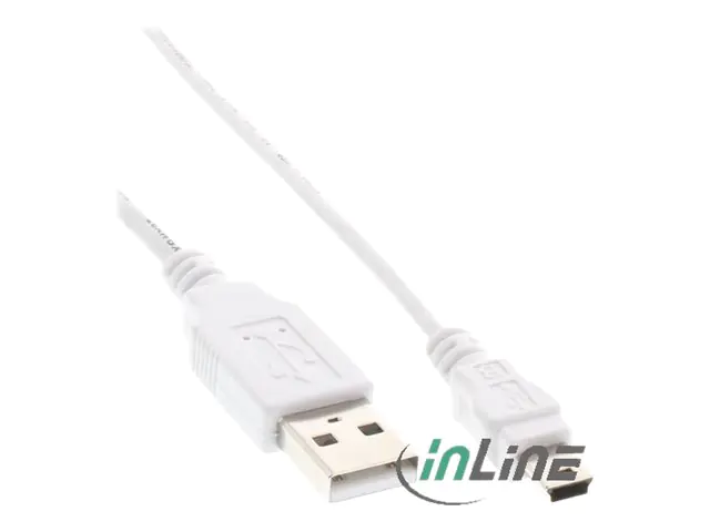 InLine - USB-Kabel - Mini-USB, Typ B (M) zu USB (M) - USB 2.0 - 50 cm - weiß