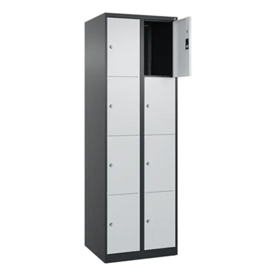 C+P Schließfachsystem Classic PLUS 8 Fächer Stahl Farbe der Front: lichtgrau