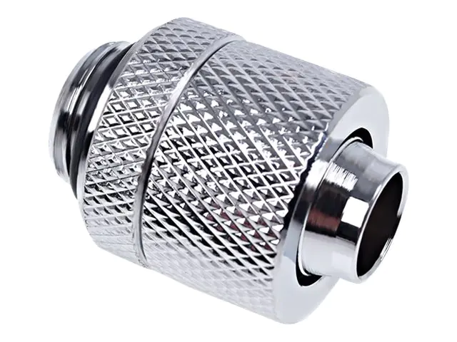 Alphacool Eiszapfen Connector Series Straight Socket 13/10mm - Kompressions-Montageteile für Flüssigkeitskühlsystem - Silber-Nickel