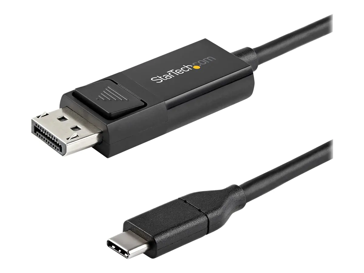 StarTech 6ft (2m) USB C to DisplayPort 1.2 Cable 4K 60Hz, Bidirectional DP to USB-C or USB-C to DP Reversible Video Adapter Cable, HBR2/HDR, USB Type C / Thunderbolt 3 Monitor Cable - 4K USB-C to DP Cable (CDP2DP2MBD) - DisplayPort-Kabel - 24 pin USB-C (M