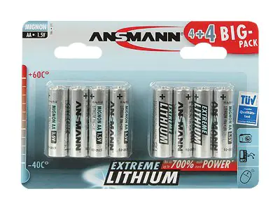 ANSMANN Extreme Lithium AA - Batterie 8 x AA-Typ - Li