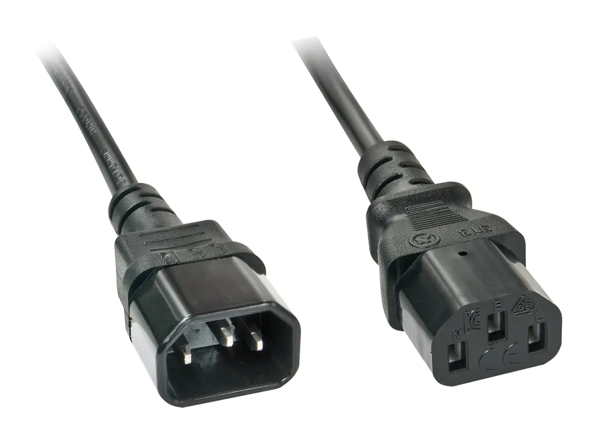Lindy IEC-Mains Extension Cable - Stromkabel - IEC 60320 C14 zu power IEC 60320 C13 - 2 m - Schwarz
